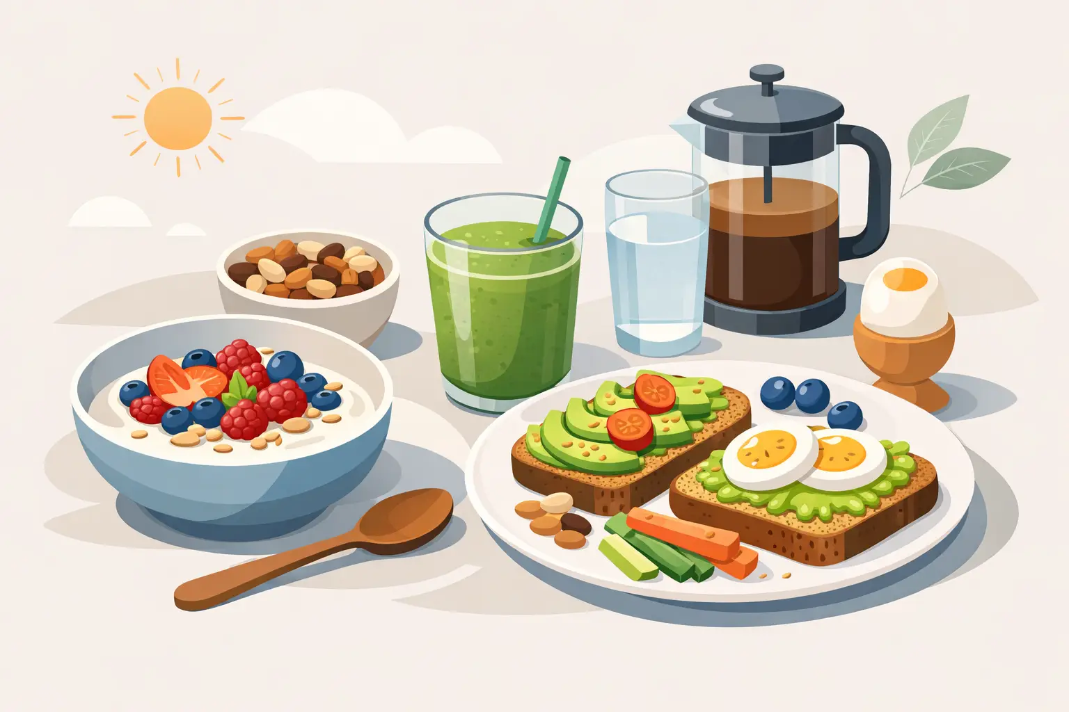 Ejemplo de desayuno sin azúcar saludable