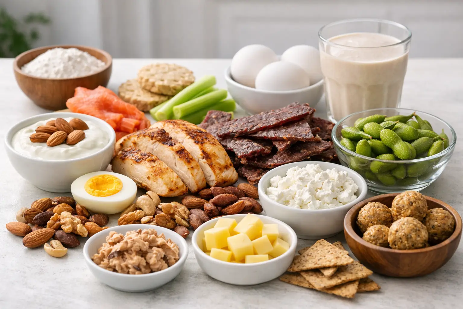 12 mejores snacks altos en proteína