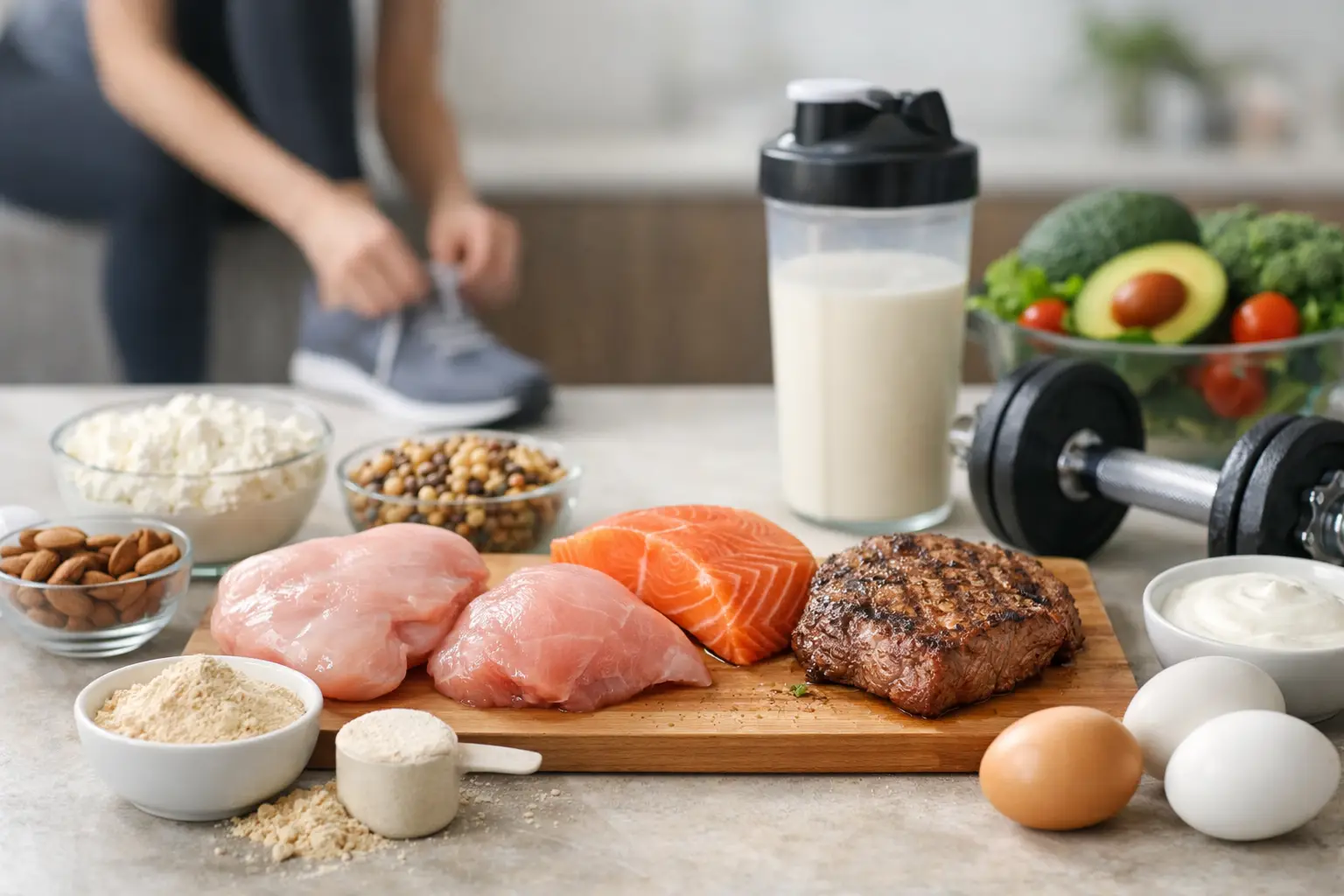 Cuánta proteína necesito diario según mi meta