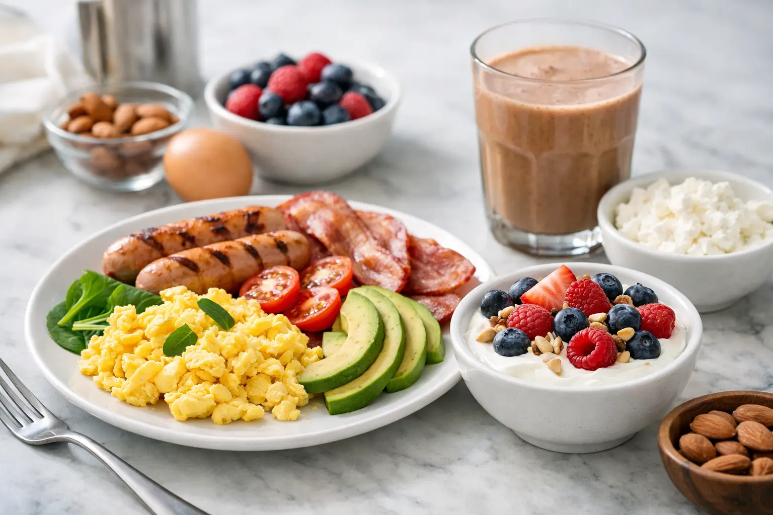 Ejemplo de desayuno alto en proteína y saciante