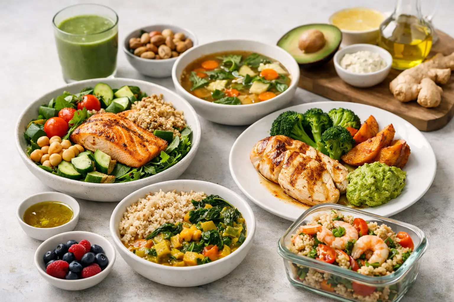 Ejemplo de menú semanal antiinflamatorio práctico