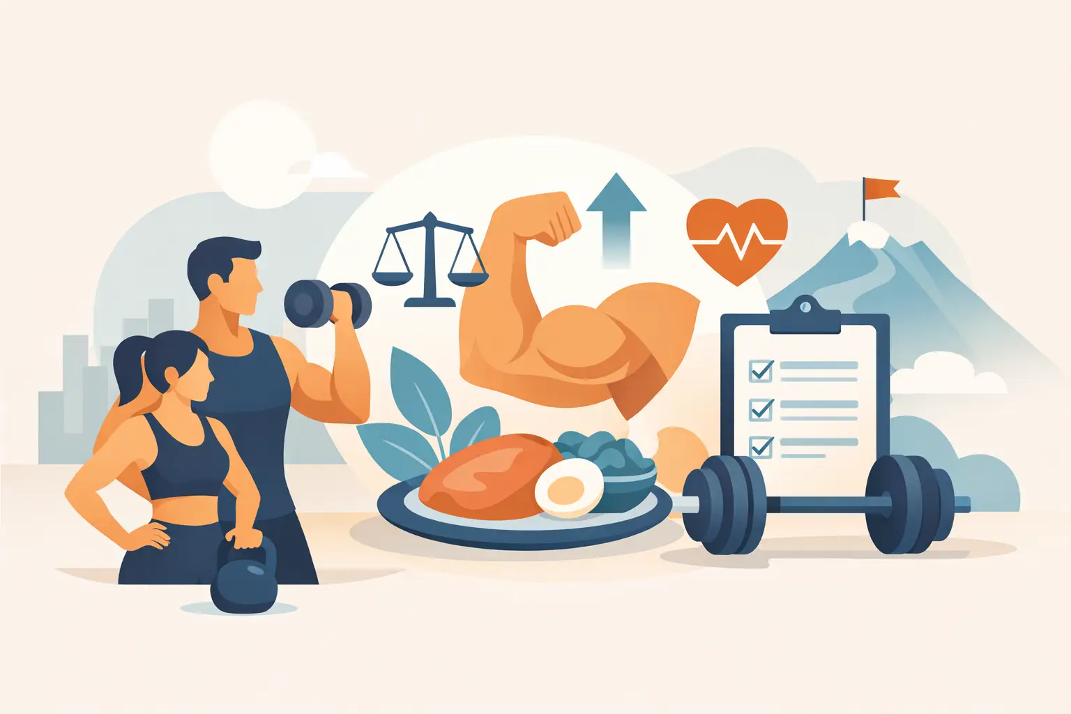 Guía para masa muscular y fuerza sin excesos